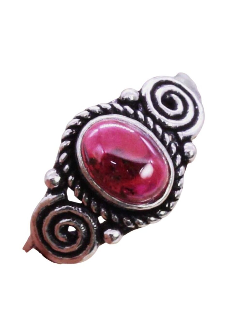 Silver Plated Garnet Ring size 7.5